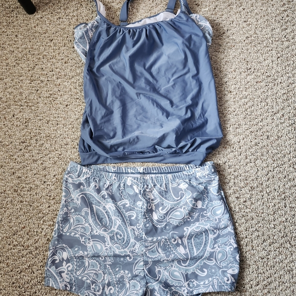 🌈Paisley Bandeau Bikini Top in Light Blue - Picture 2 of 6